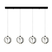 Artcraft Lighting Rose 42" Wide Linear Chandelier Black