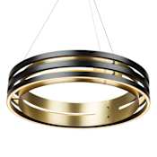 Artcraft Lighting Toledo 18" Wide Ring Chandelier Black / Brushed Brass