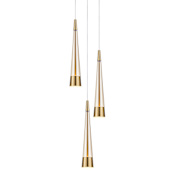 Artcraft Lighting Sunnyvale 3 Light 10" Wide LED Multi Light Pendant Brass / Clear
