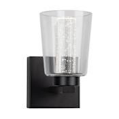 Artcraft Lighting Dalton 8" Tall Bathroom Sconce Black / Clear