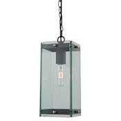 Artcraft Lighting Bradgate 8" Wide Outdoor Mini Pendant Matte Black / Harvest Brass / Clear