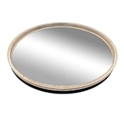 Artcraft Lighting Reflections 23-5/8" Diameter Circular Framed Accent Mirror Matte Black