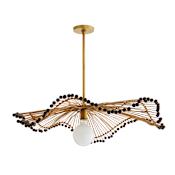 Arteriors Waverly 35" Wide Outdoor Wood Pendant Antique Brass / Natural