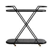 Arteriors 34" Wide Marble Bar Cart Black