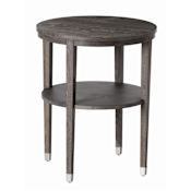 Arteriors Gentry 22 Inch Diameter Wood End Table Gray Limed Oak