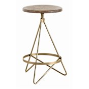Arteriors Wyndham 14" Wide Rustic Modern Backless Round Counter Stool Vintage Brass