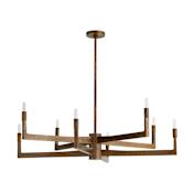 Arteriors Griff 8 Light 39" Wide Chandelier Antique Brass