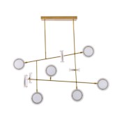 Arteriors Meridian 10 Light 54" Wide LED Linear Chandelier Antique Brass