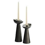 Arteriors Argemone Aluminum and Metal Taper Candlestick Holder - Set of 2 Blackened