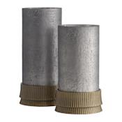 Arteriors Evelique Metal Single Pillar Candle Holder - Set of 2 Antique Brass