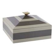 Arteriors Cheshire 12" Wide Leather Decorative Box Gray