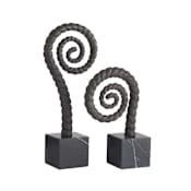 Arteriors Gully 20" Tall Marble Animals Sculpture Black