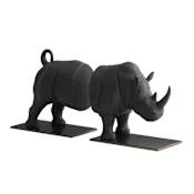 Arteriors Etosha 8" x 8-1/2" Iron and Stone Bookends - Set of 2 Charcoal
