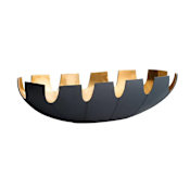 Arteriors Triomphe 26" x 7" Iron and Leather Decorative Bowl Navy