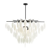 Arteriors Tiffany 8 Light 42" Wide Chandelier Blackened Iron / Frosted Seedy
