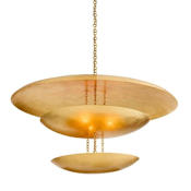 Arteriors Florko 6 Light 42" Wide Abstract Chandelier Gold Leaf