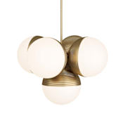 Arteriors Baptiste 30" Wide 5 Light Chandelier Antique Brass / Opal Glass