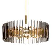 Arteriors Klaus 12 Light 38" Wide Drum Chandelier Smoke
