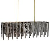 Arteriors Leighton 7 Light 52" Wide Linear Chandelier Smoke Luster