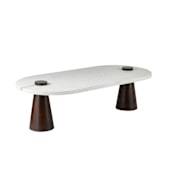 Arteriors Delaney 52" Wide Marble Top Coffee Table White