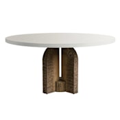 Arteriors Orba 60" Diameter Stone Top Composite Table Ivory