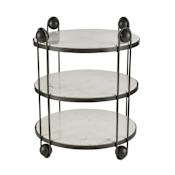 Arteriors Carlita 28" Diameter Marble Top Iron End Table Bronze