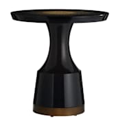 Arteriors Altair 25" Diameter Stainless Steel Top Lacquer Table Toasted Ivory