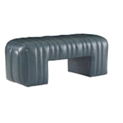 Arteriors Hastings 50" Wide Leather Bench Distressed Storm