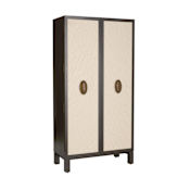 Arteriors Soko 39" Wide Oak Veneer Wood Cocktail Cabinet Ivory