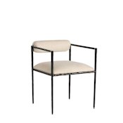 Arteriors Barbana 22" Wide Iron Framed Polyester Accent Chair Oxford White