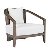 Arteriors Sobek 34" Wide Wood Framed Bouclé Lounge Chair Pearl