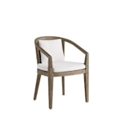 Arteriors Sobek 23" Wide Wood Framed Bouclé Dining Chair Pearl
