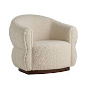 Arteriors Alexandra 36" Wide Wood Framed Bouclé Accent Chair Oatmeal