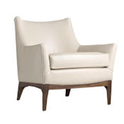 Arteriors Ferguson 31" Wide Wood Veneer Framed Leather Accent Chair Ivory