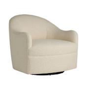 Arteriors Delfino 35" Wide Iron Framed Fabric Accent Chair Oxford White
