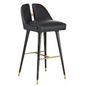 Arteriors Crowley 20" Wide Wood Framed Leather Bar Stool Black