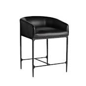 Arteriors Osbourne 25" Wide Leather Counter Stool Black