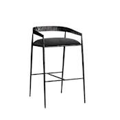 Arteriors Ansel 20" Wide Velvet Bar Stool Midnight Grey