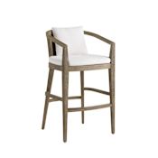 Arteriors Sobek 23" Wide Wood Framed with Bouclé Upholstery Stool Pearl