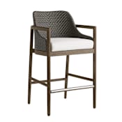 Arteriors Chilton 25" Wide Wood Framed with Bouclé Upholstery Stool Pearl