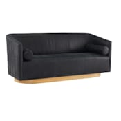 Arteriors Huxley 77" Wide Leather Sofa Noir