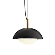 Arteriors Glaze 12" Wide Pendant with Ceramic and Opal Glass Shades Matte Black