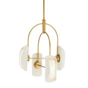 Arteriors Roll 20" Wide LED Chandelier with Resin and Opal Glass Shades Antique Brass
