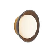 Arteriors Glaze 8" Tall Wall Sconce with Ceramic and Opal Glass Shades Matte Black