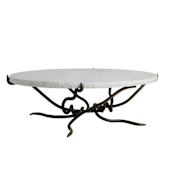 Arteriors Muscadine 54" Wide Marble Table White Marble