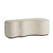 Arteriors Shoal 50" Wide Maple Veneer Framed Polyester Bench with Bouclé Fabric Seat Sand