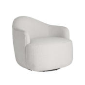 Arteriors Boulder 32" Wide Iron Framed Bouclé Accent Chair with 360-Degree Swivel Sand