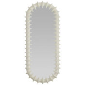 Arteriors Gilcrest 30-1/2"W x 70-1/2"H Oval Flat Resin Framed Accent Mirror Matte Ivory