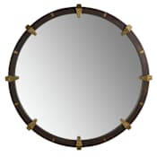 Arteriors Tempus 59-1/2" Diameter Circular Flat Wood Wall Mount Accent Mirror Sable