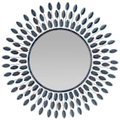 Arteriors Frida 55" Diameter Circular Flat Iron Framed Accent Mirror Burnt Iron